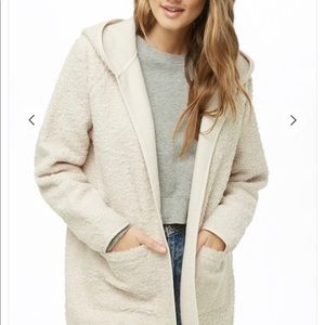 Hooded Curly Faux Fur Jacket